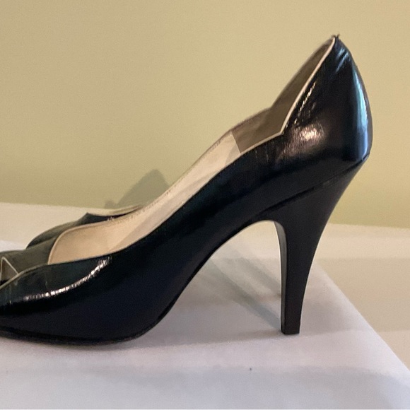 Vintage Bally France Navy Peep Toe Heels - Picture 8 of 10